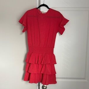 Michael Kors coral Tiered Dress